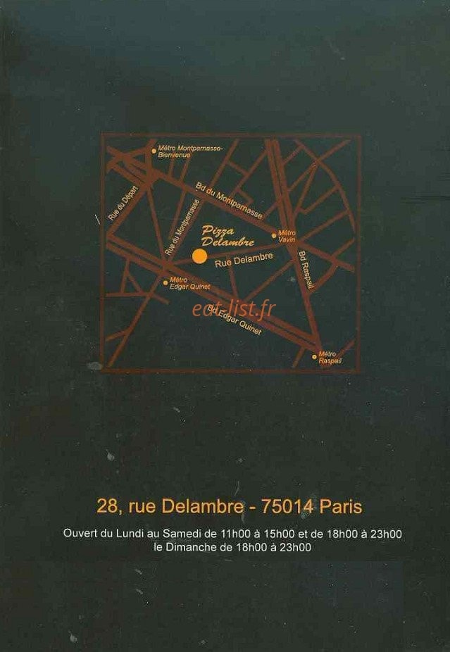 Pizza Delambre — carte page 4