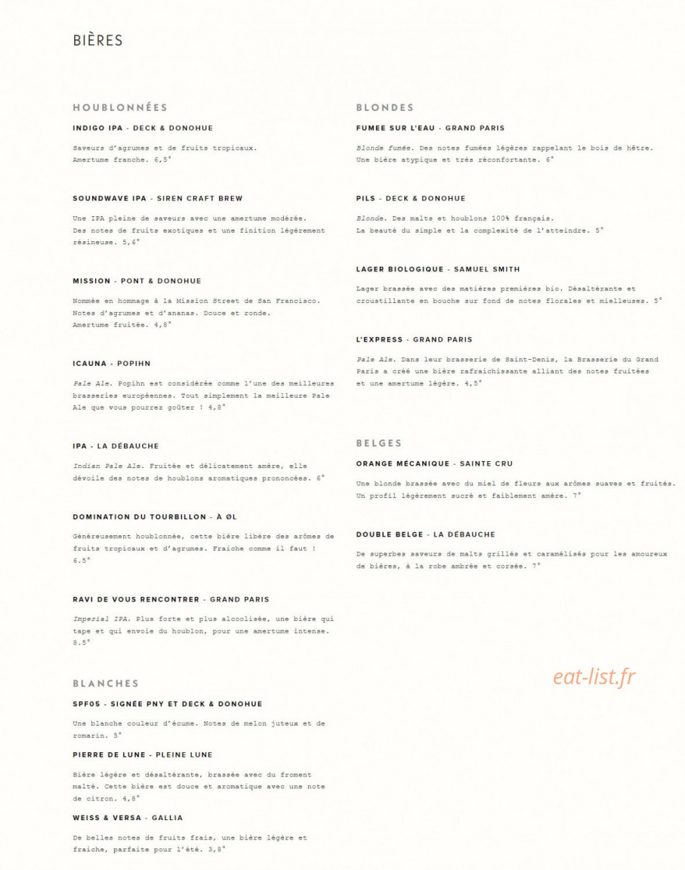 Pny Burger — carte page 4