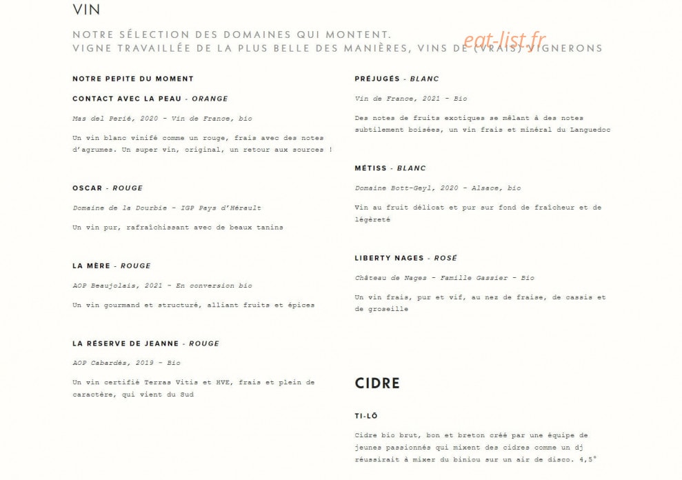 Pny Burger — carte page 6