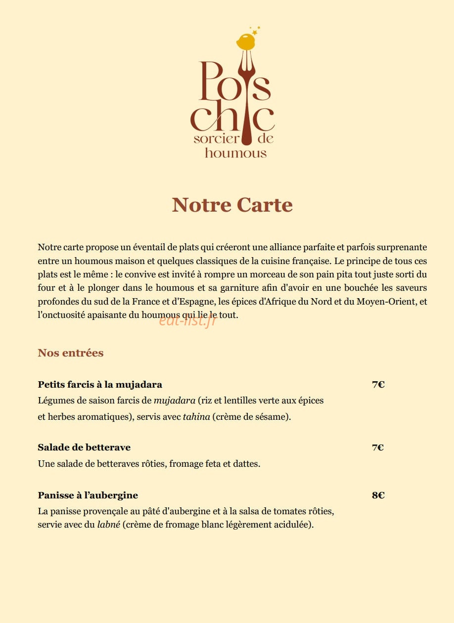 Pois Chic — carte page 1