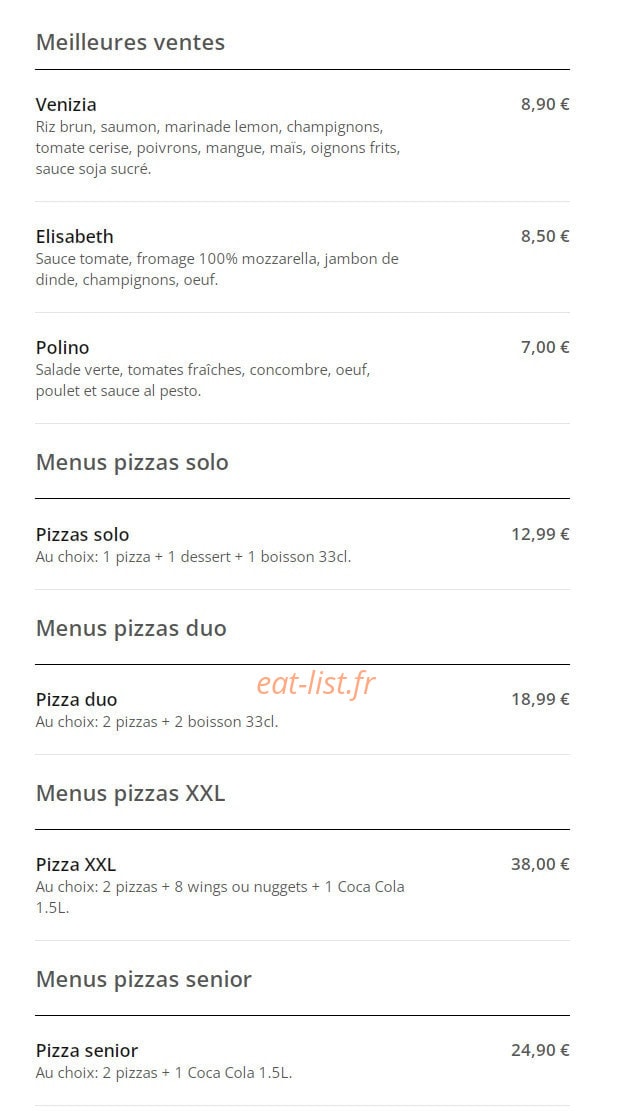 Poke bowl & pizza — carte page 1