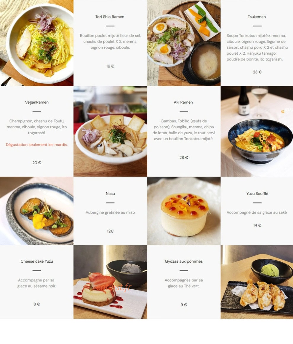 Ramen Wang — carte page 2