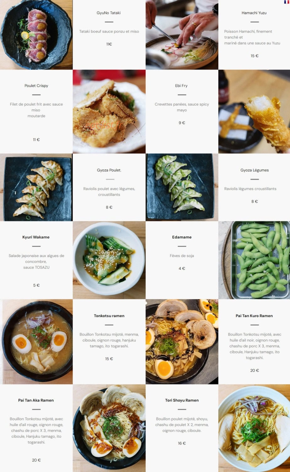 Ramen Wang — carte page 1