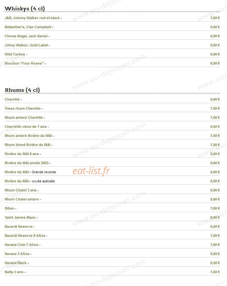 Restaurant Ile De la Réunion — carte page 3