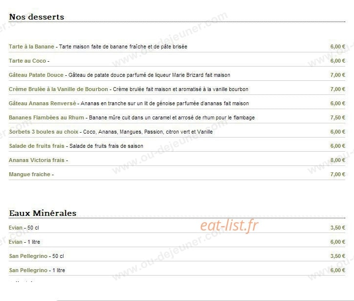 Restaurant Ile De la Réunion — carte page 7