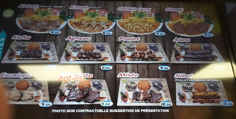 Restaurant Sibel — carte page 1