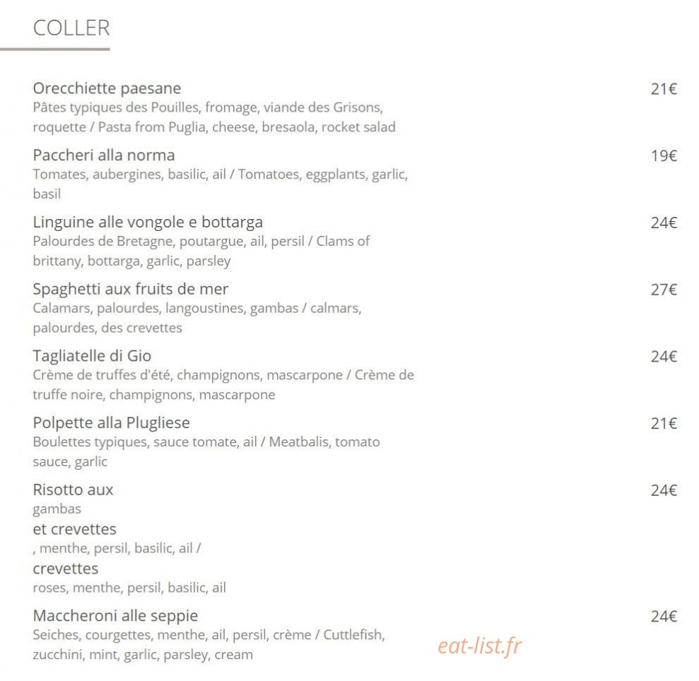 Restaurant Tavola di gio — carte page 2