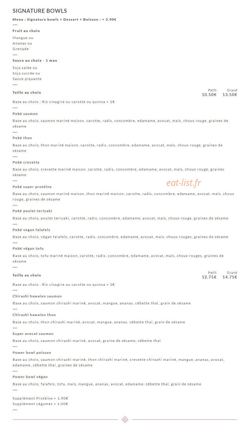 Resto Frais — carte page 3