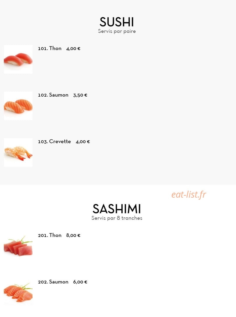 Saveurs Zen — carte page 6