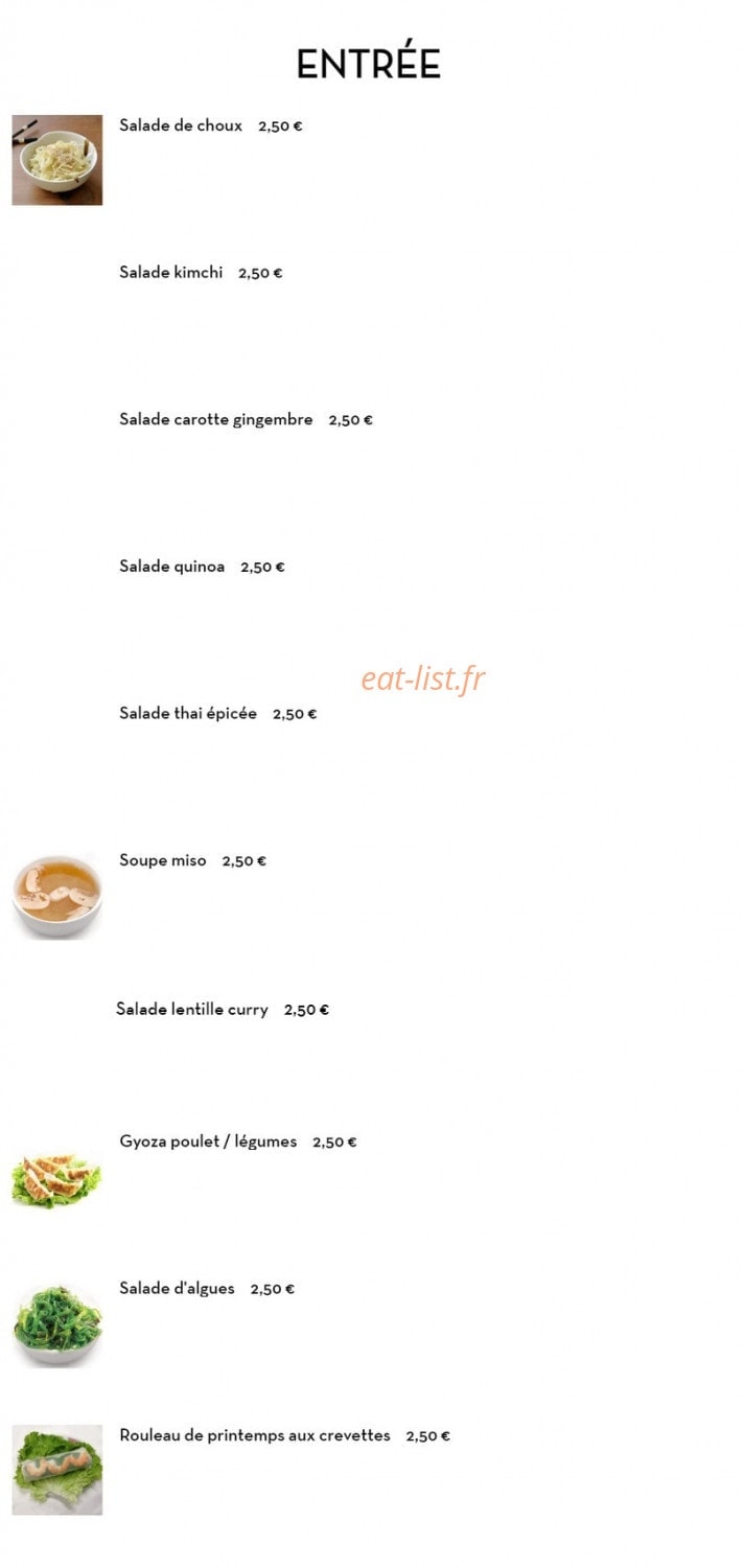 Saveurs Zen — carte page 5