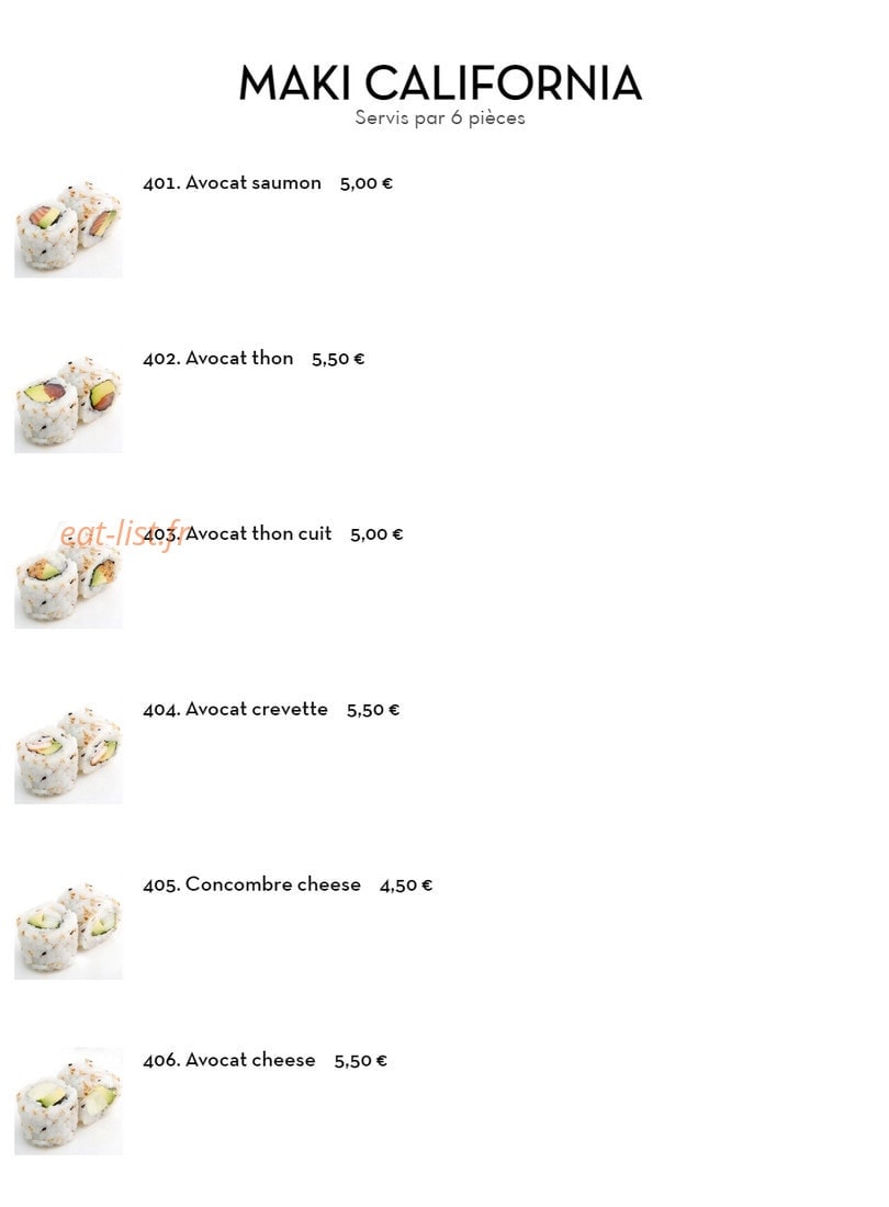 Saveurs Zen — carte page 8