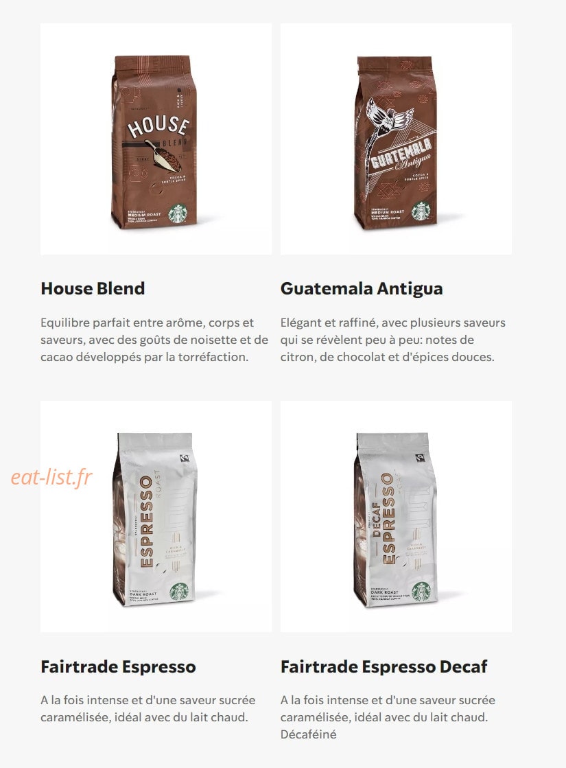 Starbucks Coffee — carte page 14