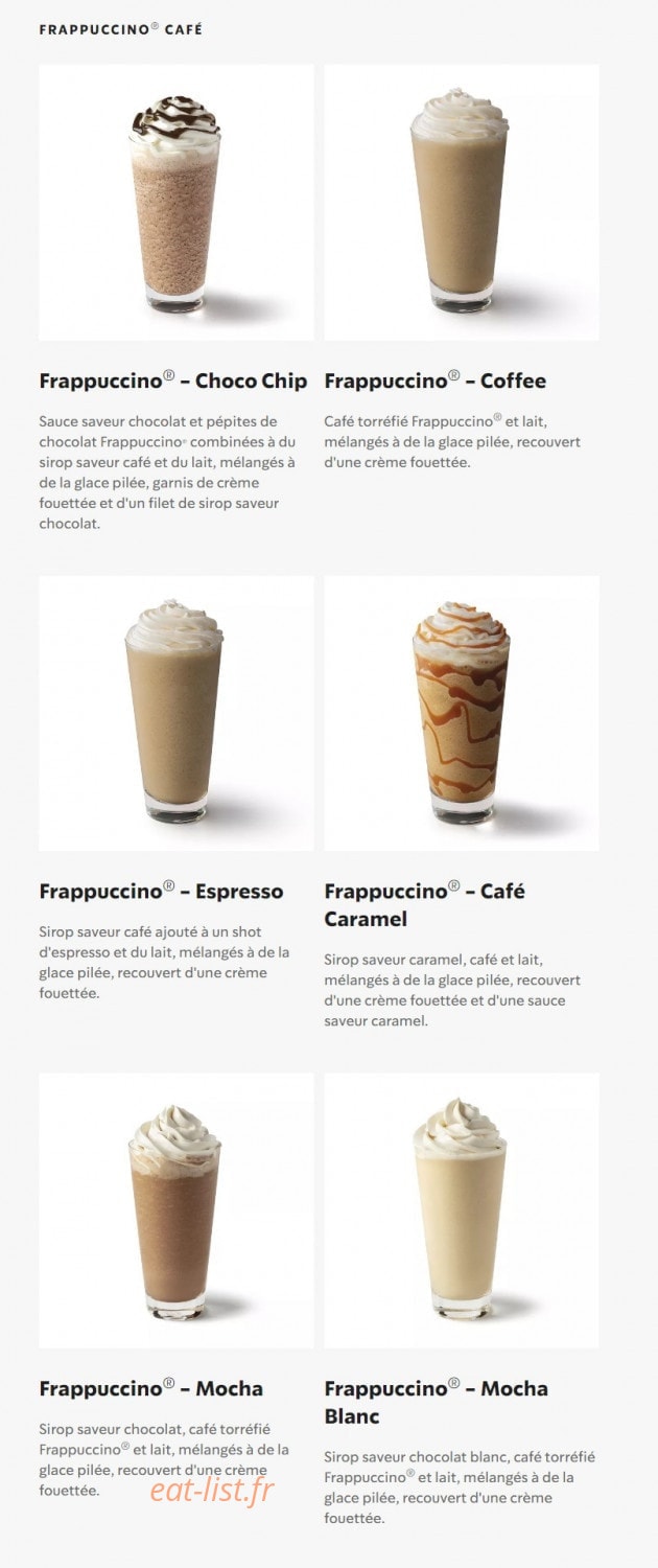 Starbucks Coffee — carte page 23