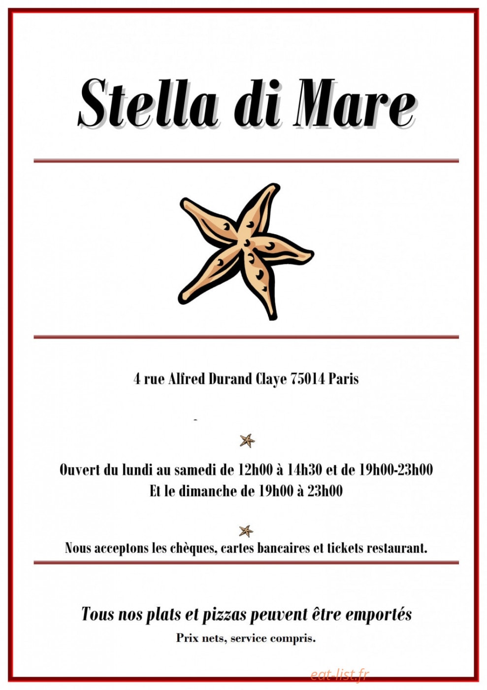Stella Di Mare — carte page 1