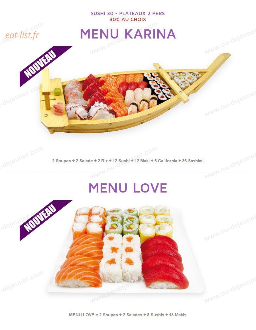 Sushi 30 — carte page 15