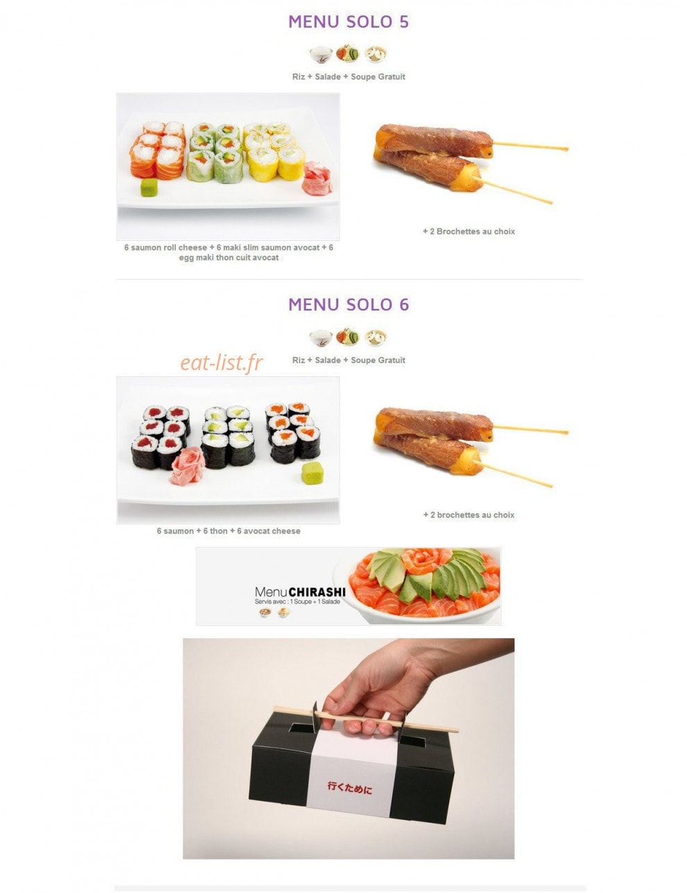 Sushi 30 — carte page 14