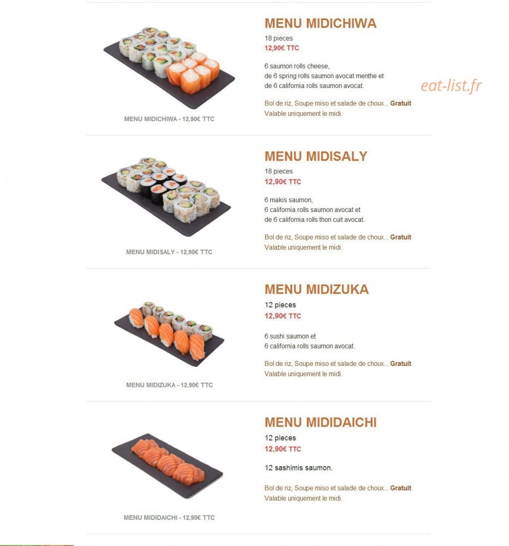 Sushi 30 — carte page 12