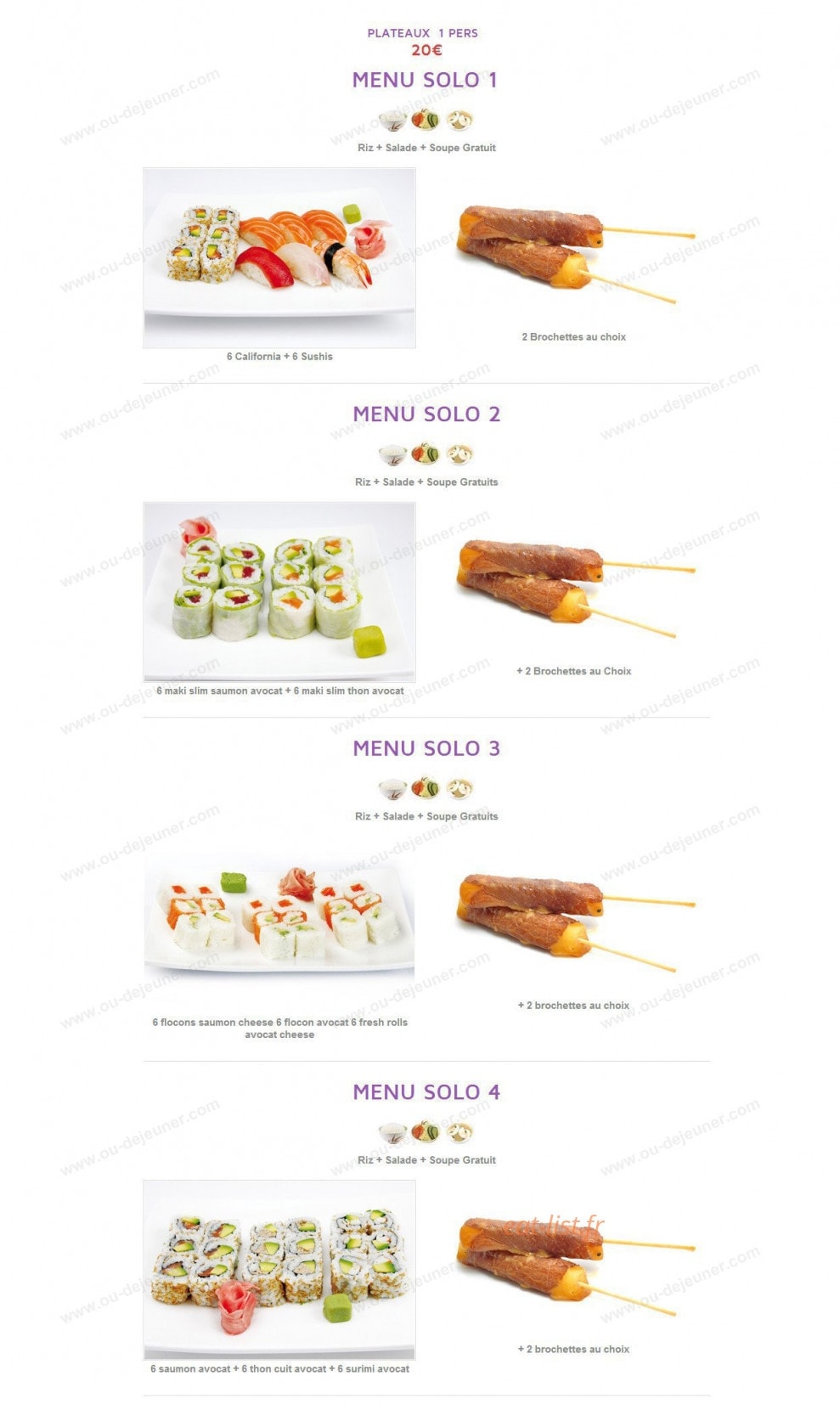 Sushi 30 — carte page 13