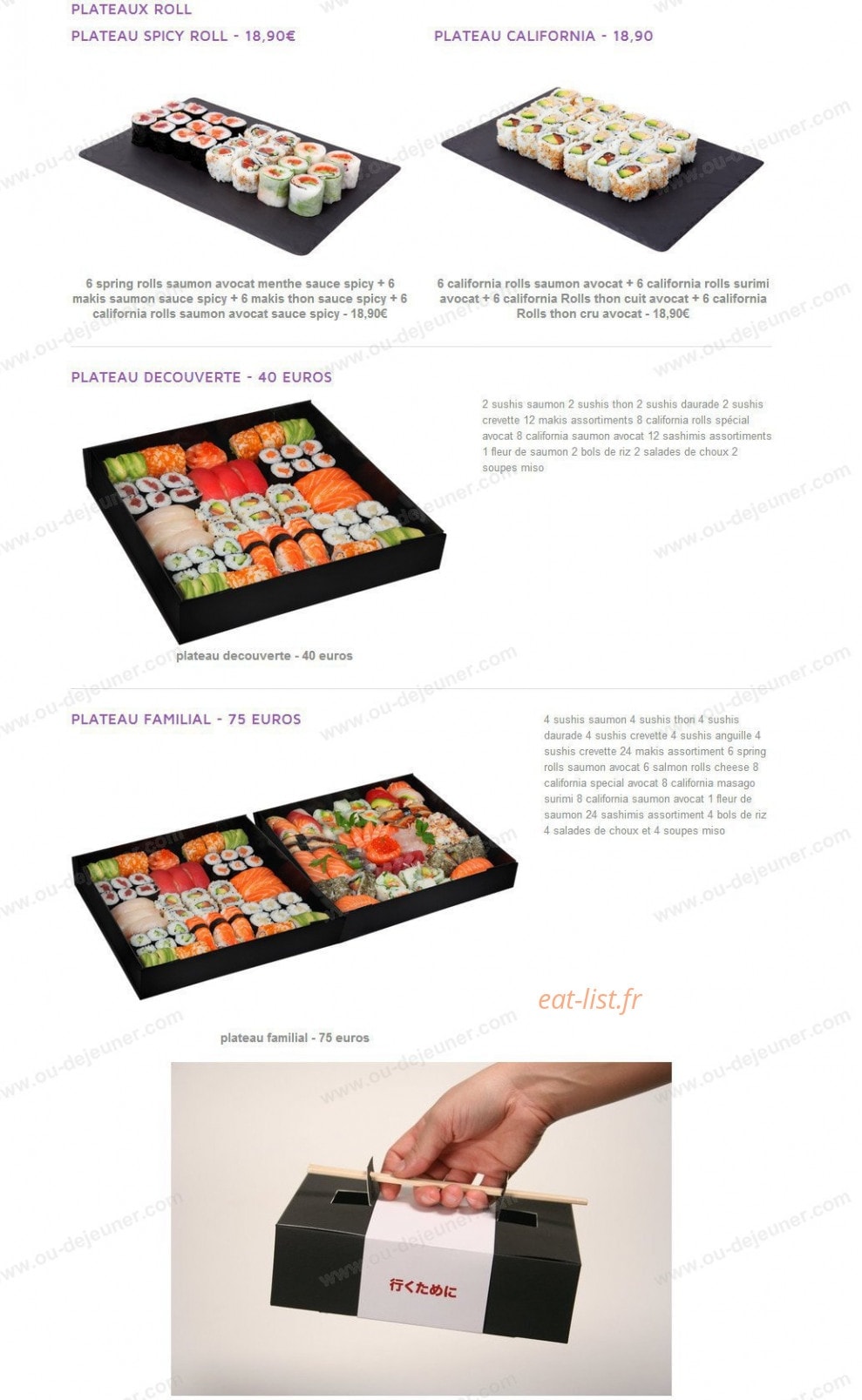 Sushi 30 — carte page 9