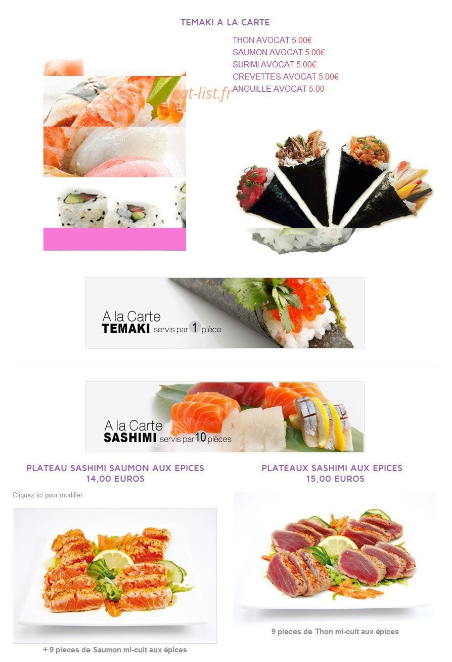 Sushi 30 — carte page 7