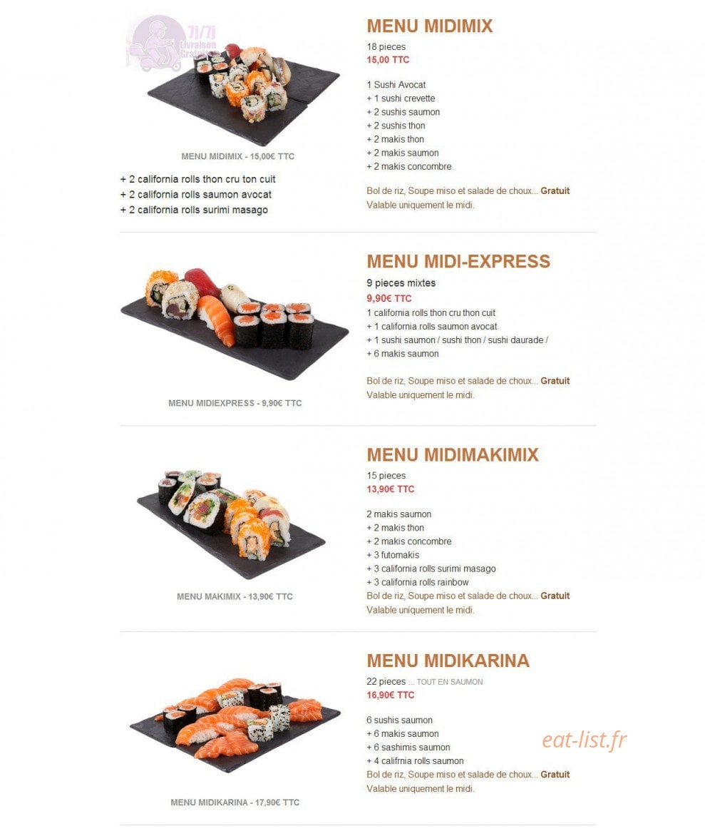 Sushi 30 — carte page 11
