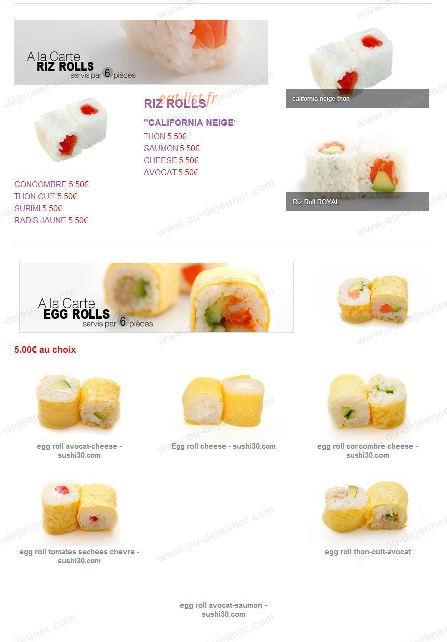 Sushi 30 — carte page 4