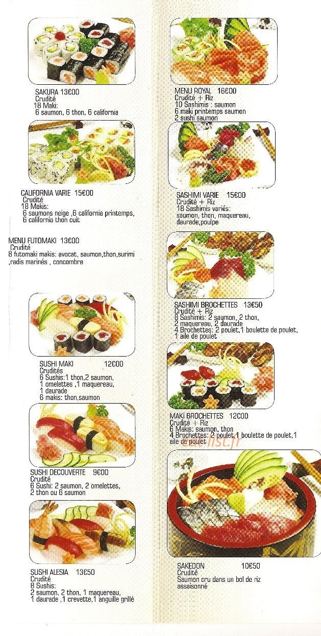 Sushi Alesia — carte page 4