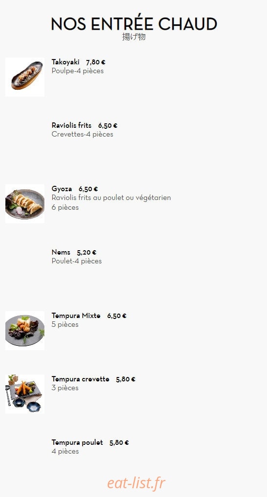 Sushi Kyomy — carte page 3