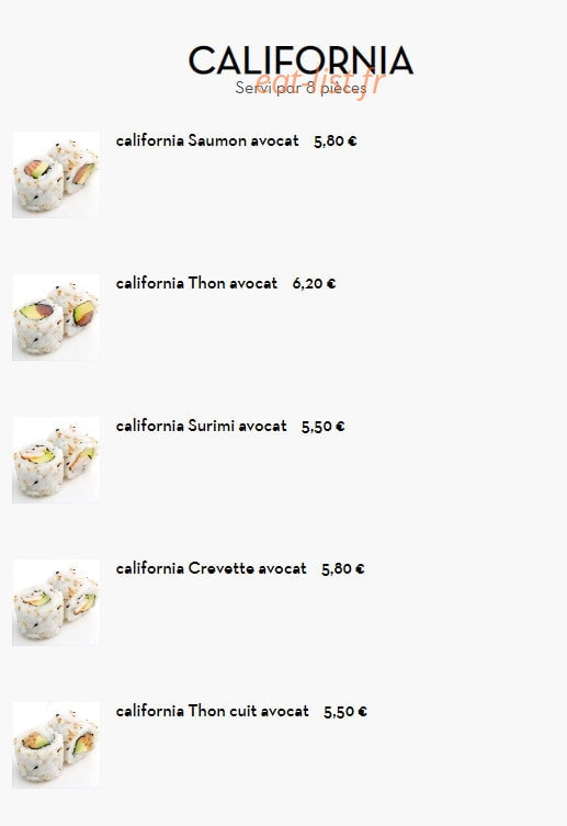 Sushi Kyomy — carte page 22