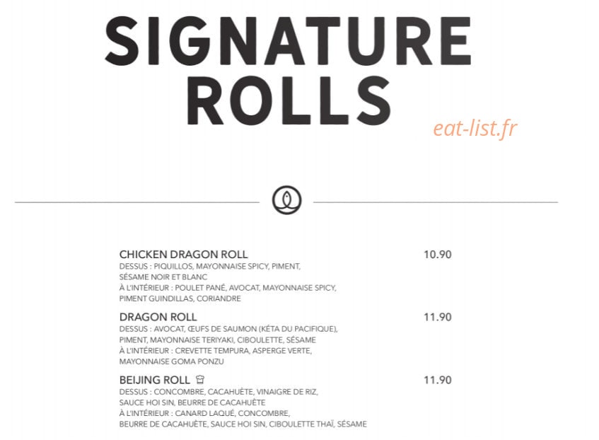 Sushi Shop — carte page 26