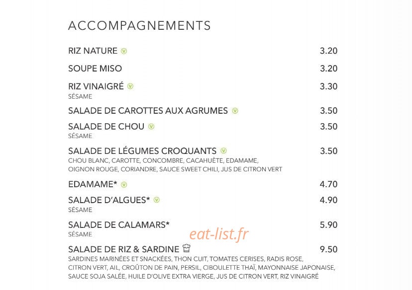 Sushi Shop — carte page 35