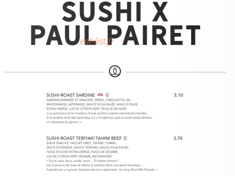 Sushi Shop — carte page 18