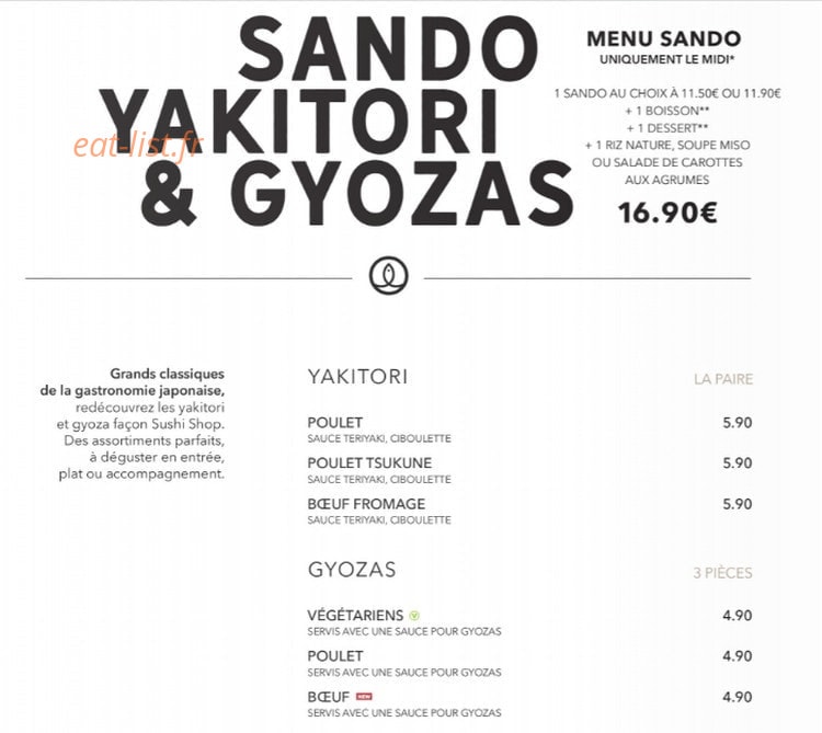 Sushi Shop — carte page 16
