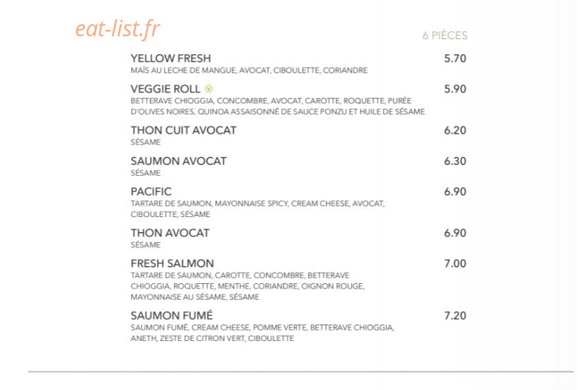 Sushi Shop — carte page 21
