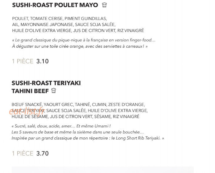 Sushi Shop — carte page 6