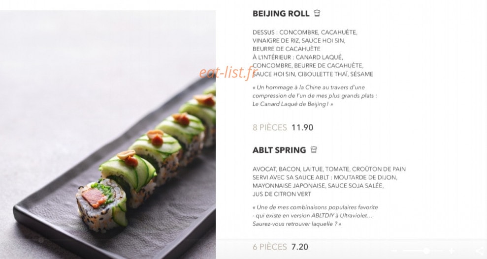 Sushi Shop — carte page 2