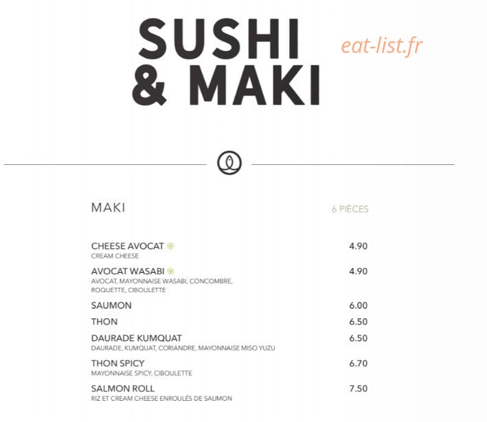 Sushi Shop — carte page 20