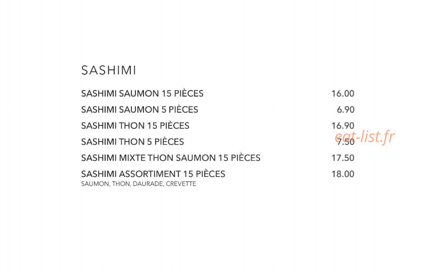 Sushi Shop — carte page 27