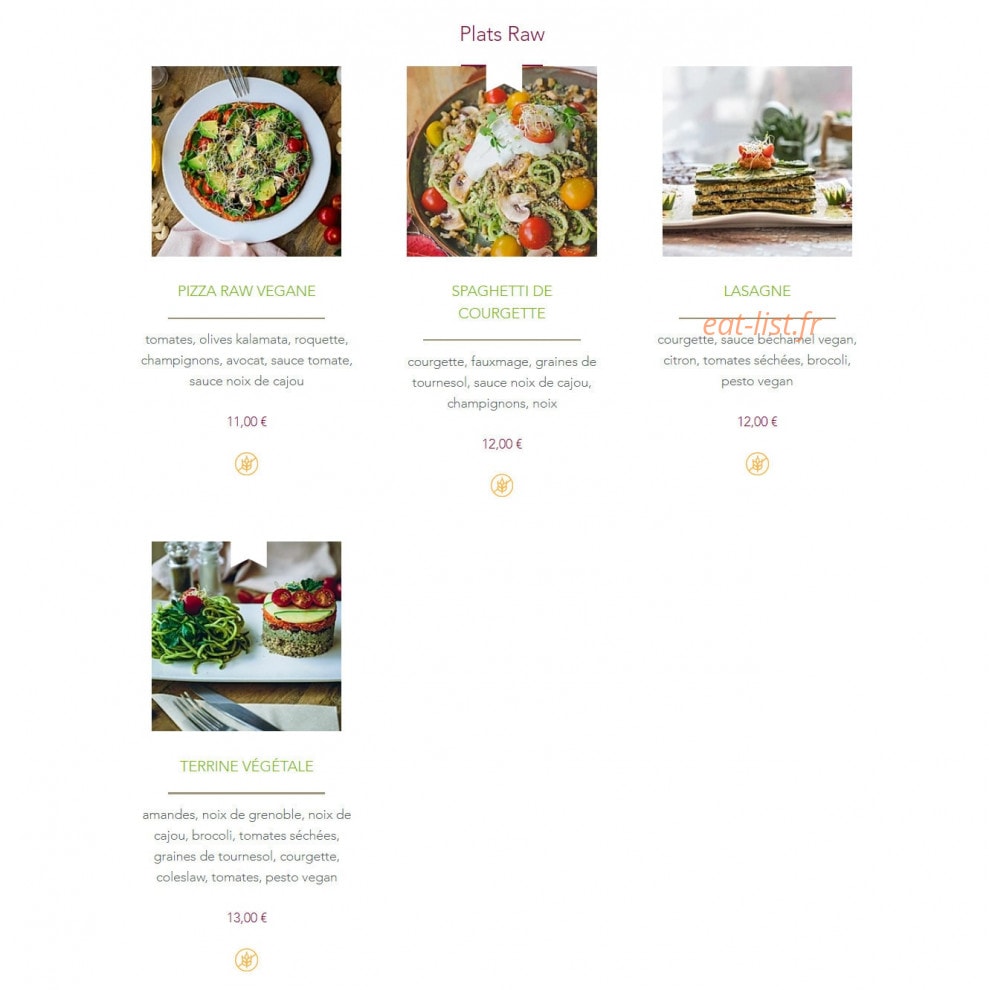 Sweet Rawmance — carte page 2