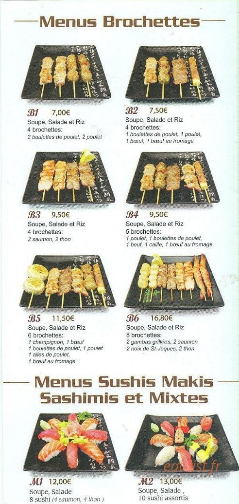 Takara sushi — carte page 2
