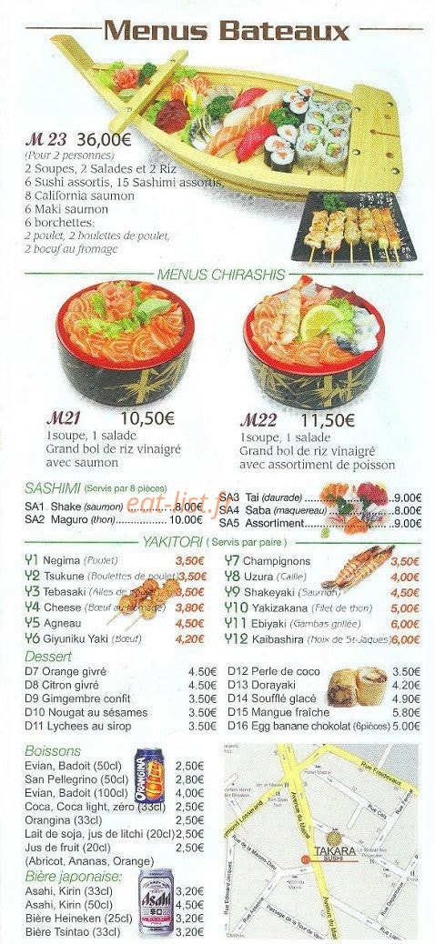 Takara sushi — carte page 8