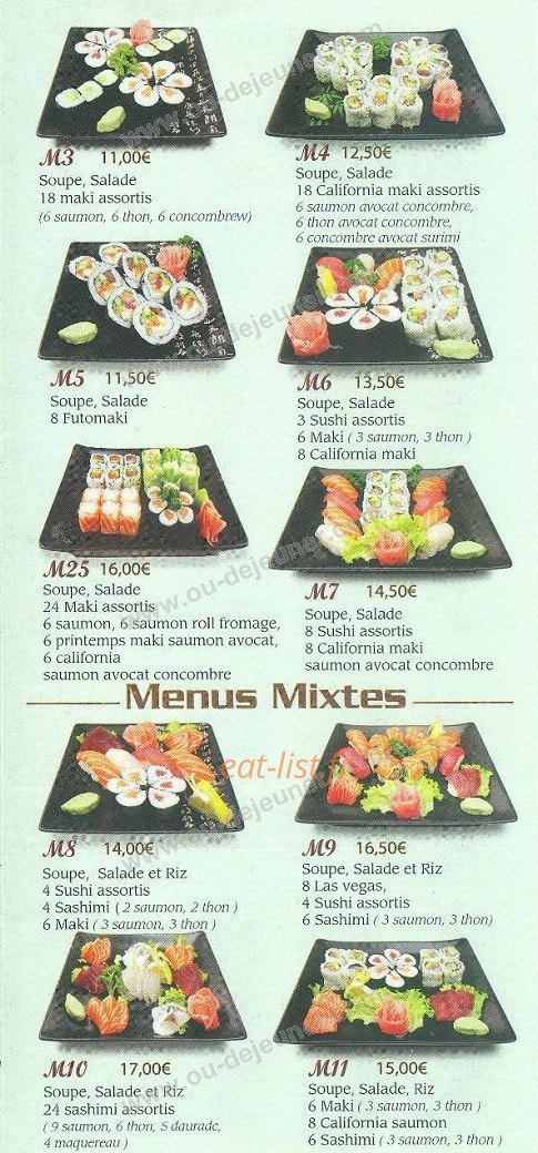 Takara sushi — carte page 3