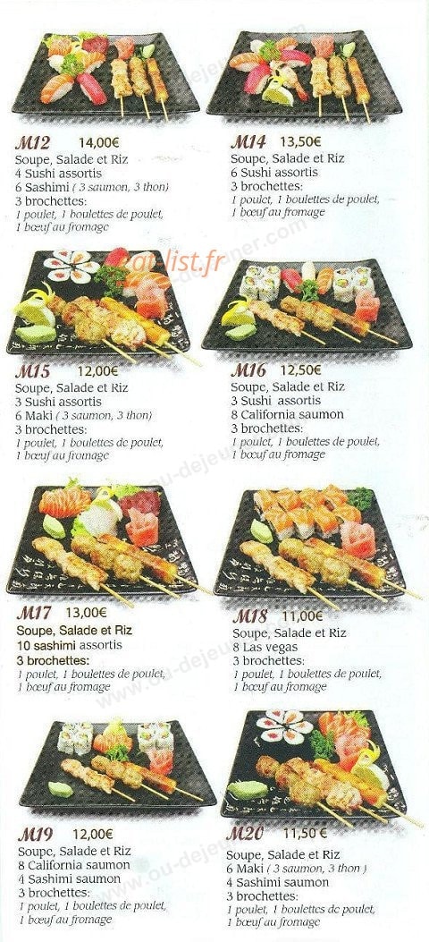 Takara sushi — carte page 4