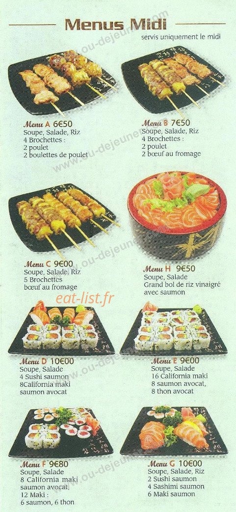 Takara sushi — carte page 5