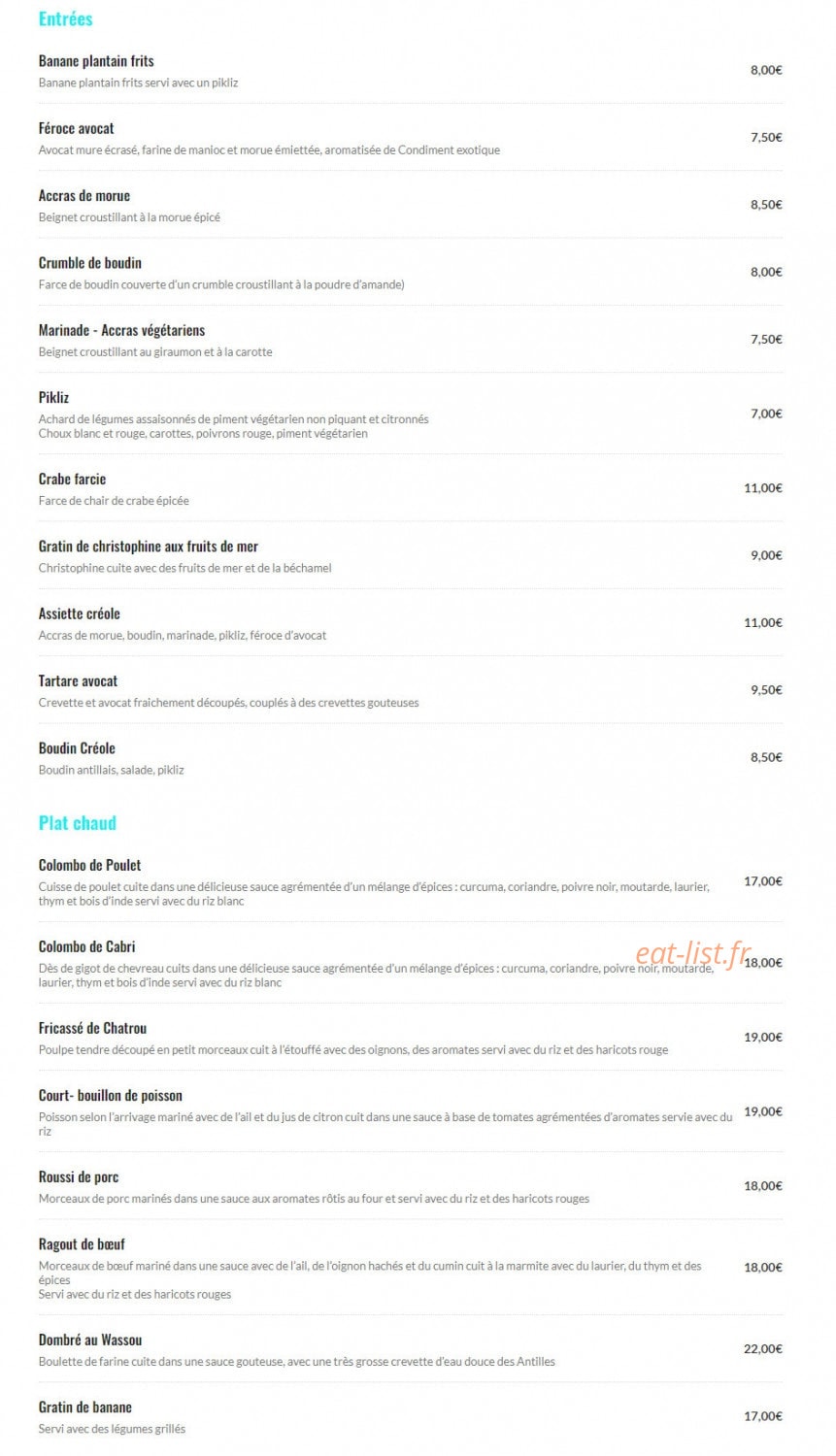 Ti Case Créole — carte page 1
