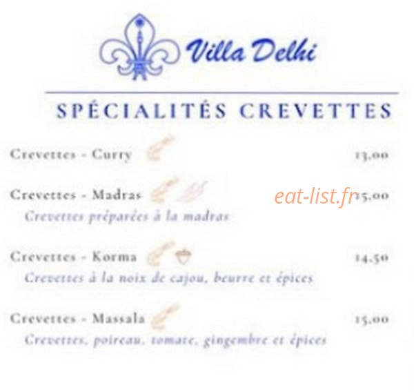 Villa Delhi — carte page 7