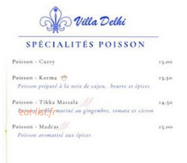Villa Delhi — carte page 6