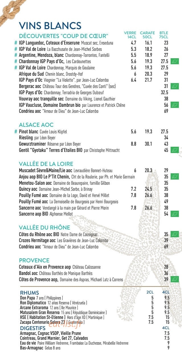 Vins et Marée — carte page 6