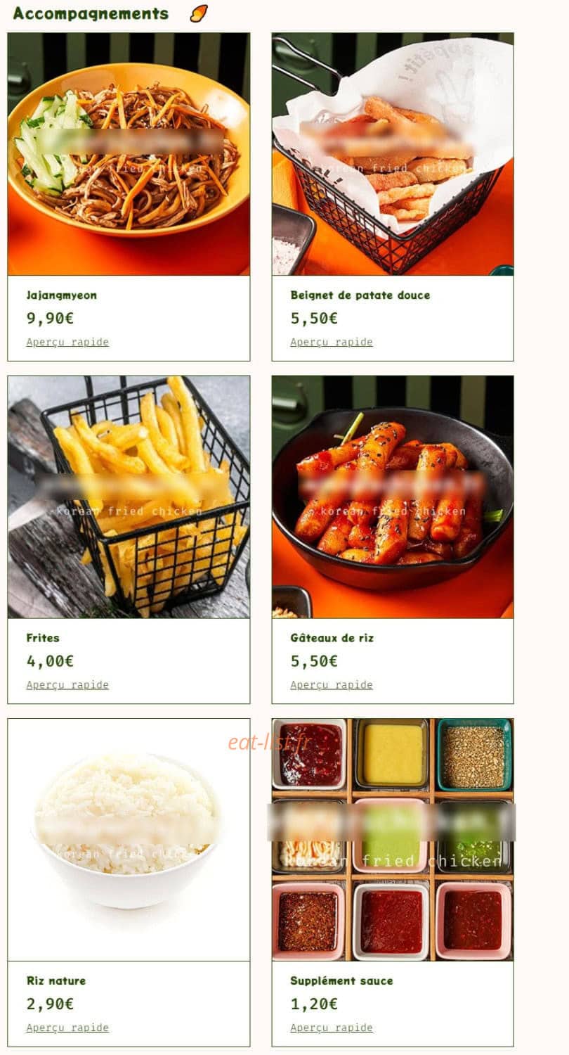 Winner's Chicken — carte page 10