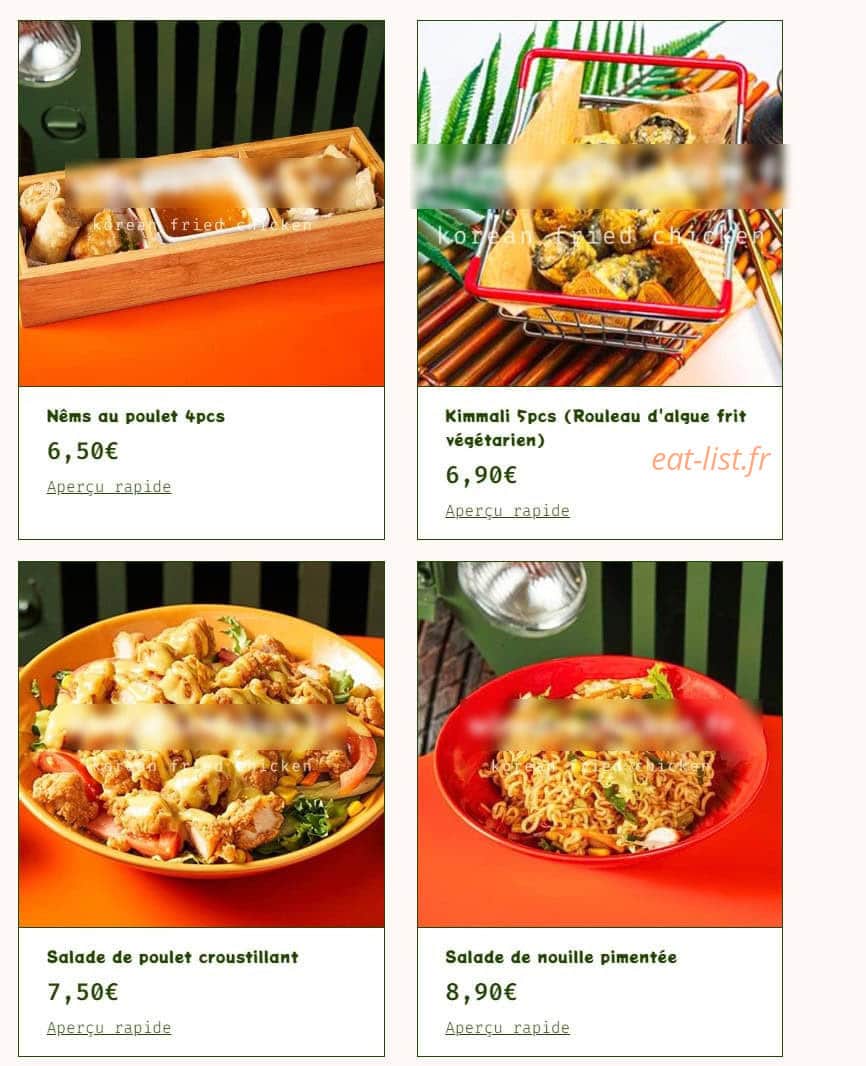 Winner's Chicken — carte page 12